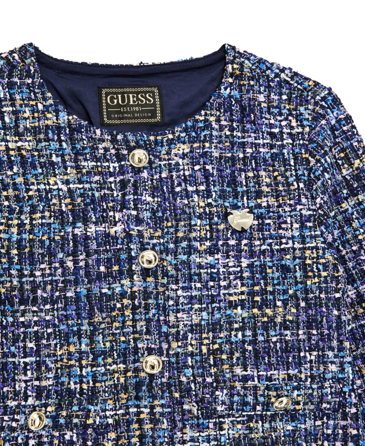 Guess Big Girls Tweed Long Sleeve Jacket