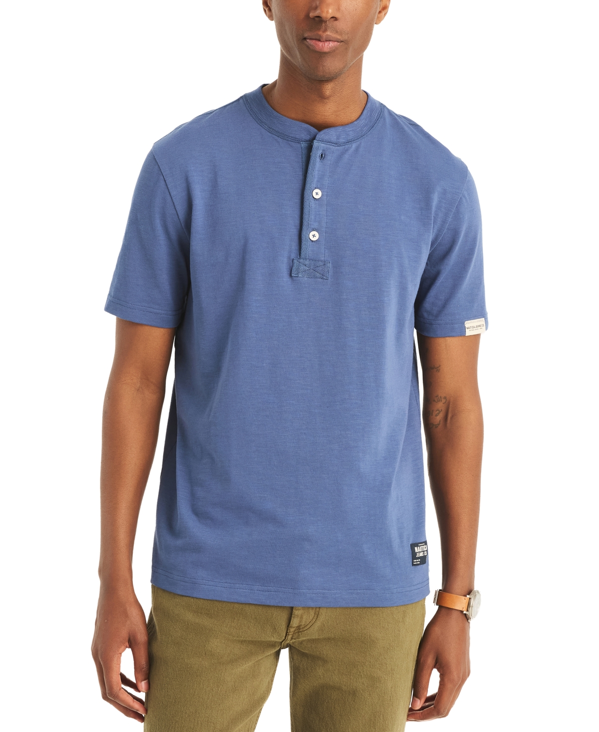 Men's Classic-Fit Solid Henley - Union Blue