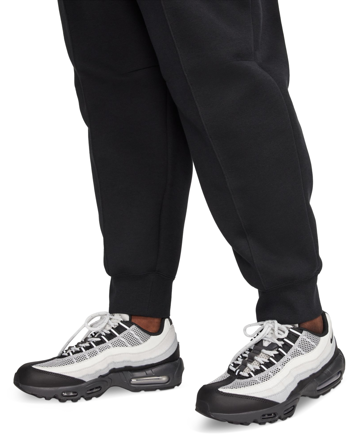 Nike Women's  Sportswear Tech Fleece Mid-rise Jogger Pants (plus Size) In Black,black