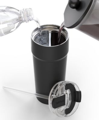 Dual Chamber 2-In-1 Double Sided Vacuum Insulated Stainless Steel Water Bottle Tumbler Travel Mug 30oz