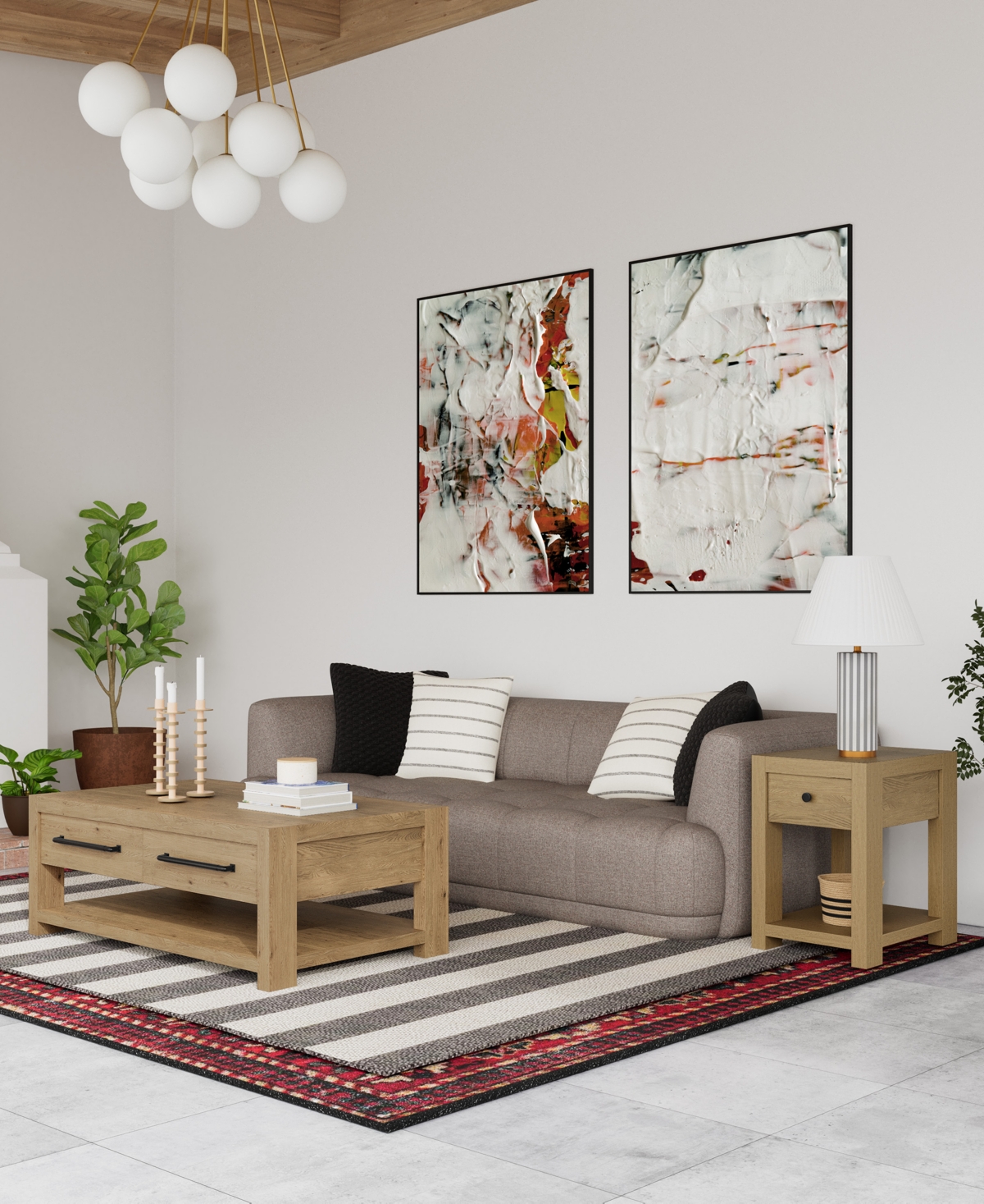 Macy's Furniture Davie 48" Rectangle Wood Coffee Table In Pale Oak