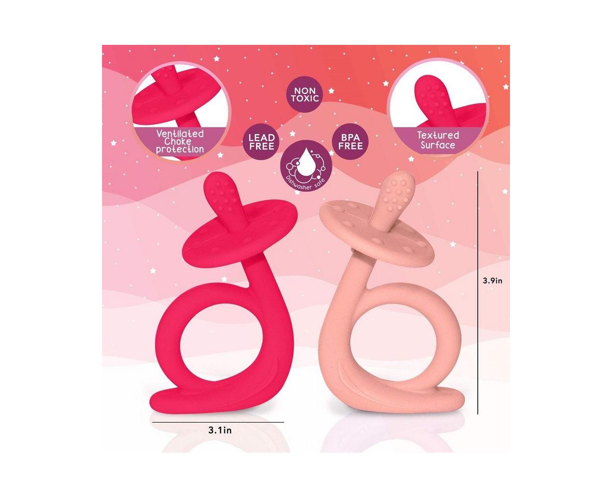 Sperric Baby Baby Teething Toys, 100% Food-Grade Silicone Teethers 0-6 Months Baby Teether Toys 0-6 Months Bpa Free Baby Chew Toys for Sucking Needs