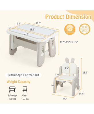 Kids Drawing Table & Chair Set Graffiti Toddlers Art Activity Table & Chair