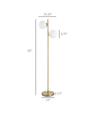 Modern Floor Lamp with 2 Globe Lamp Shade Reading Sding Light