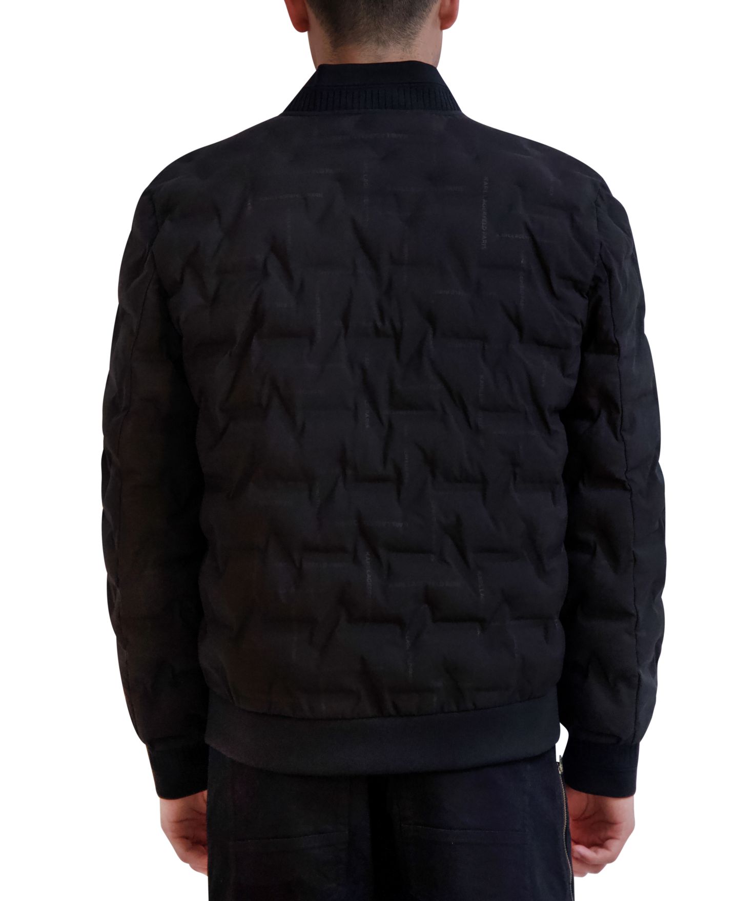 Мужская куртка KARL LAGERFELD PARIS Heat-Sealed Quilted Bomber, цвет: Чёрный — фото 2