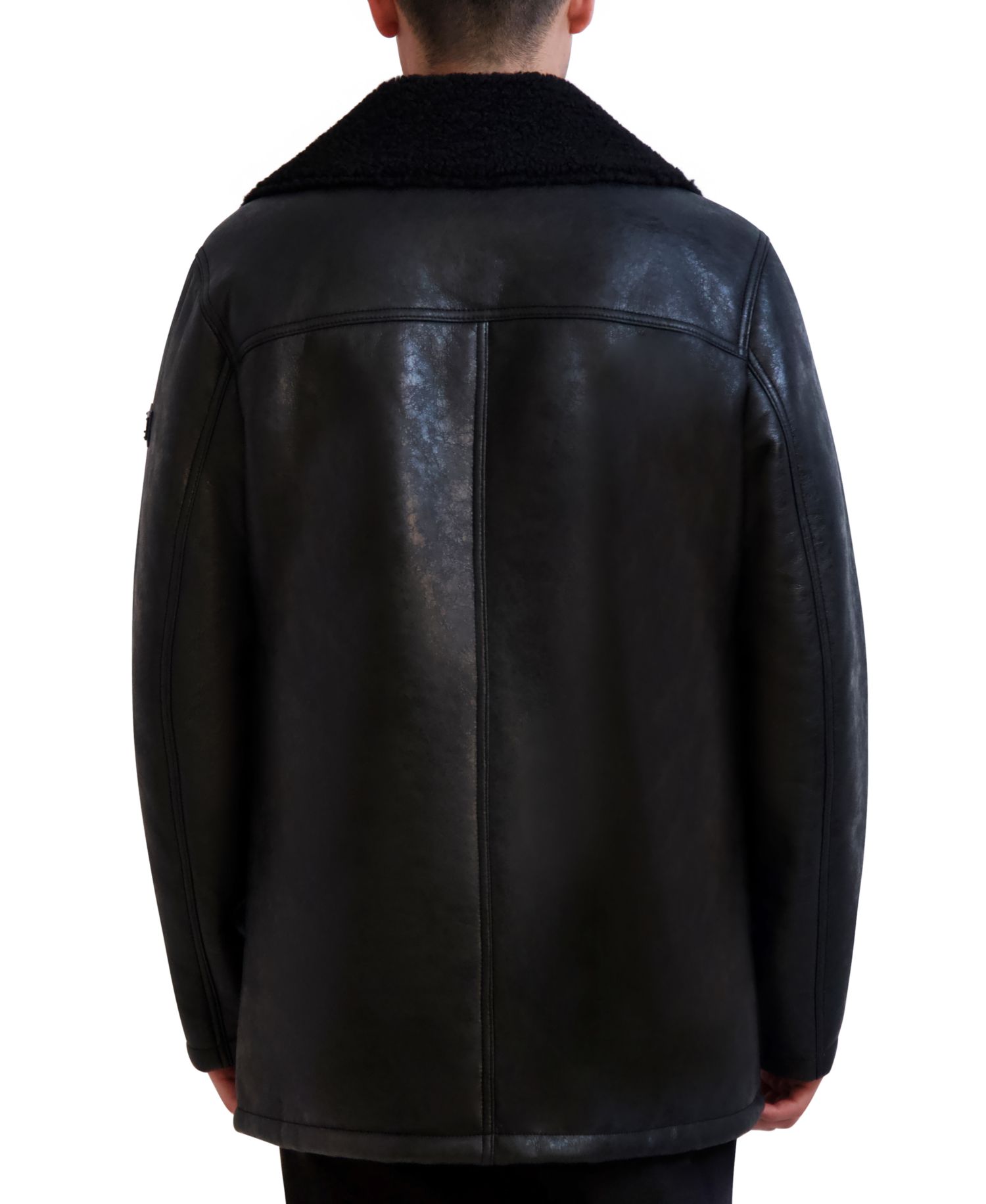 Paris Men's Faux-Shearling Double-Breasted Car Coat