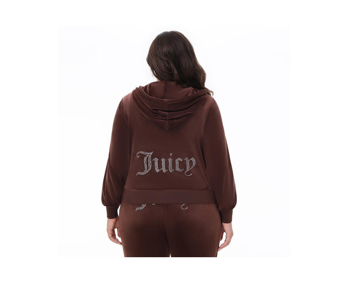 Juicy Couture Plus Size Og Big Bling Velour Hoodie