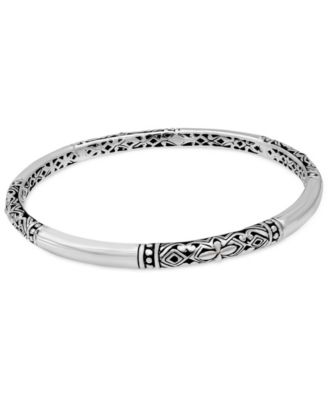 Jewellerybox Sterling Silver Bali Bangle – Patterned, Pretty, 65cm, Summer Style - View #3