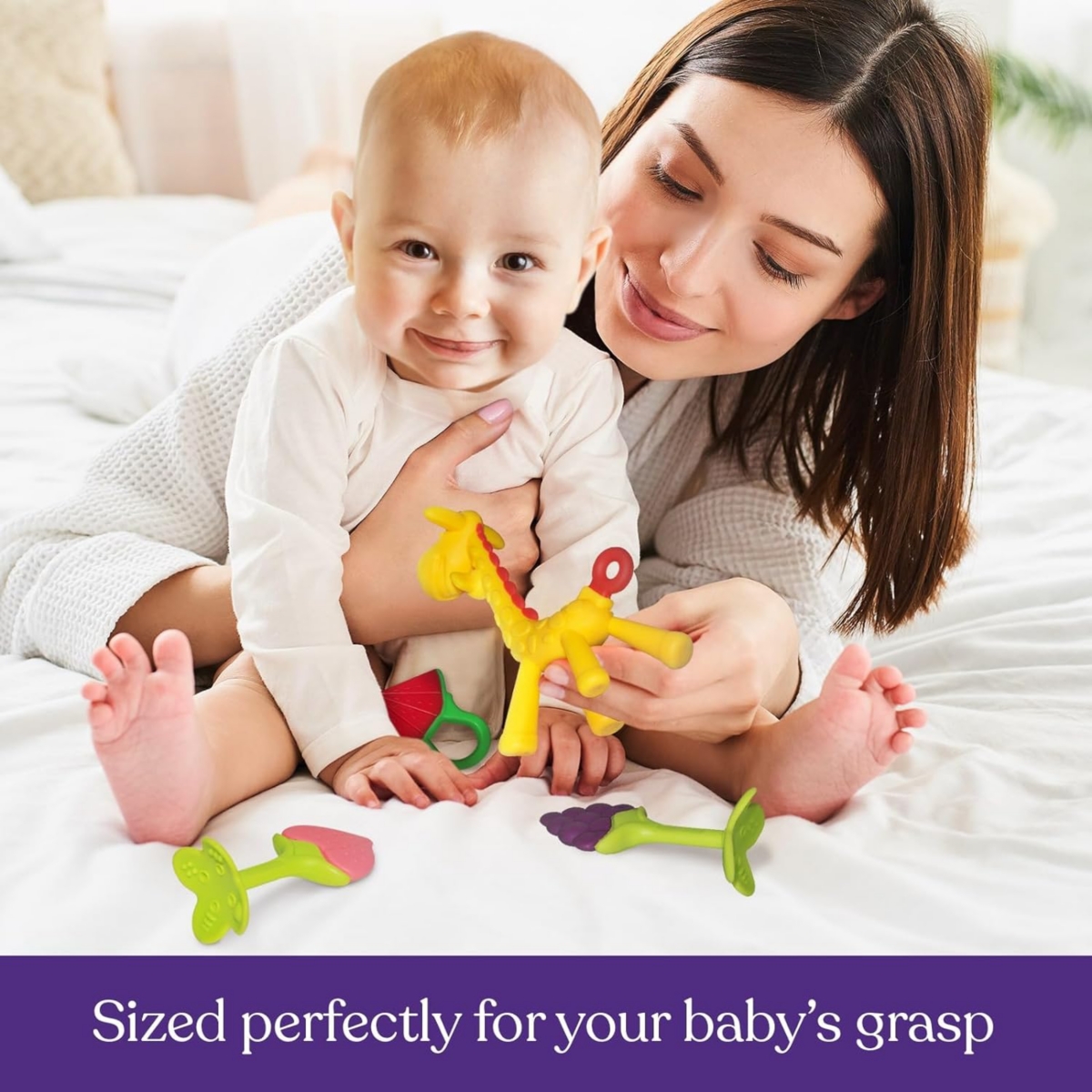 Sperric Baby Teething Toys for Newborn (5-Pack) Freezer Safe Bpa Free Infant and Toddler Silicone Teethers Soothe Babies Gums, Perfect Baby Gift