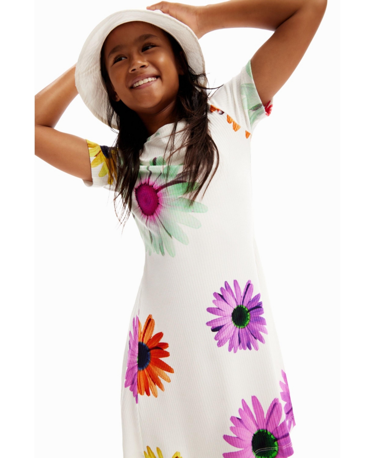 Desigual Girls Girls's Short ribbed daisy dress