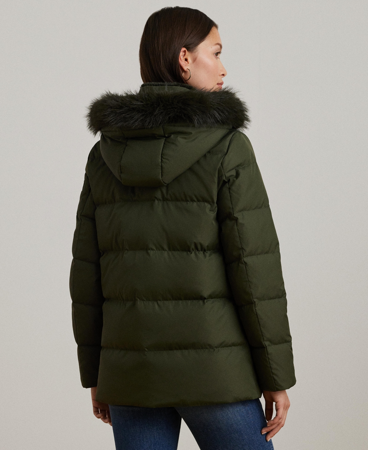 Ralph Lauren Women's Faux-fur Hooded Puffer Coat In Multi
