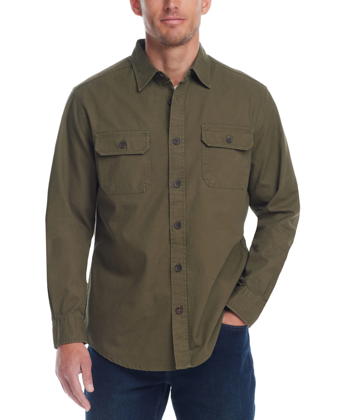 Weatherproof Vintage Men's Slub Canvas Work Overshirt