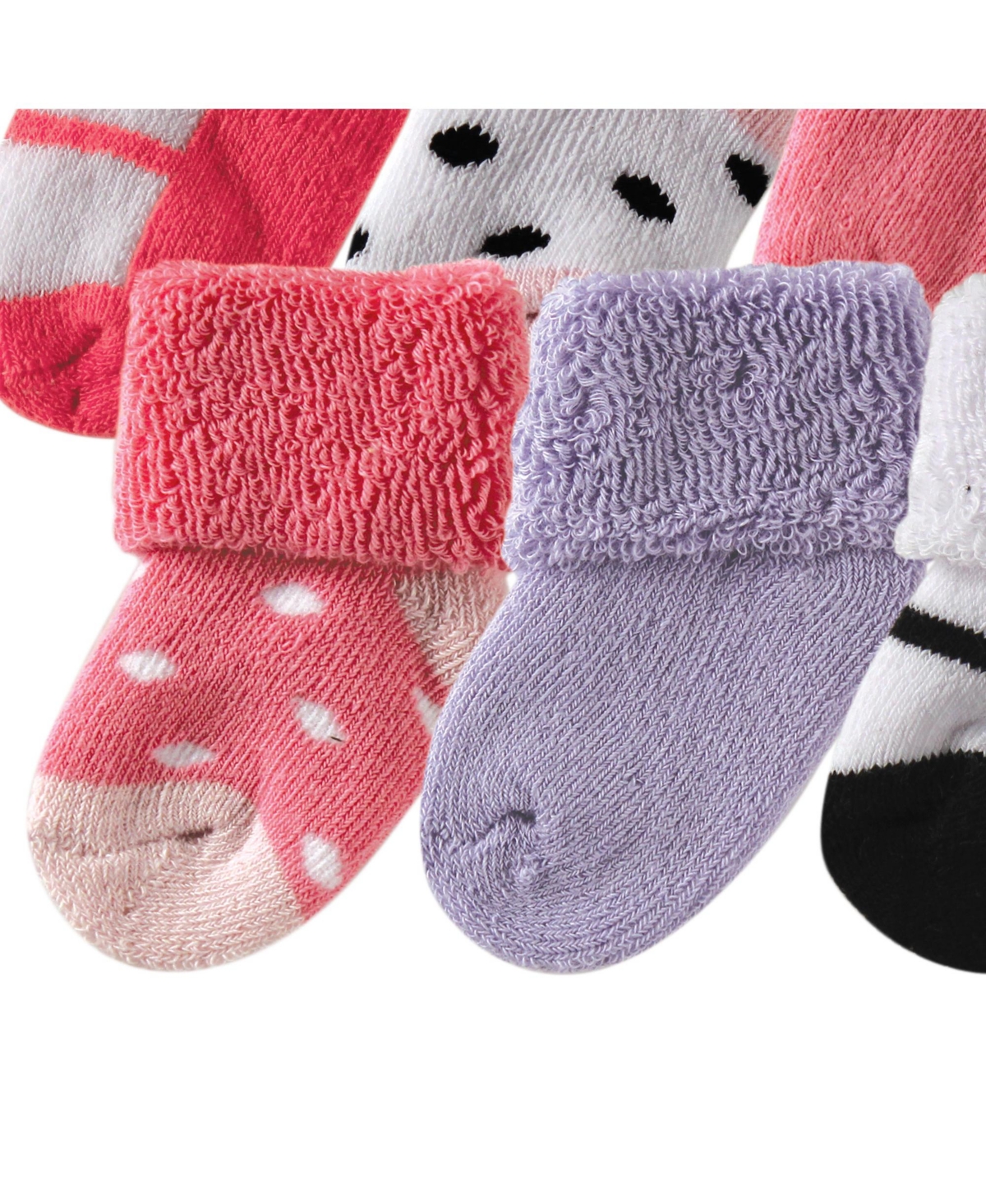 Luvable Friends Baby Girls Newborn Terry Socks
