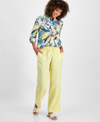 Женские брюки Charter Club на завязках из 100% льна, созданные специально для Macy's