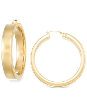 image of Signature Gold Round Hoop Earrings in 14k Gold over Resin