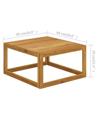 Coffee Table 26.7"x26.7"x11.4" Solid Acacia Wood
