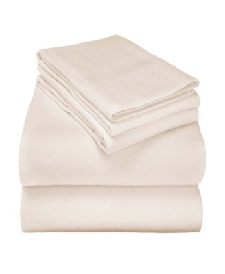 Paisley or Solid Deep Pocket Flannel Cotton 4-Pc. Sheet Set, Queen