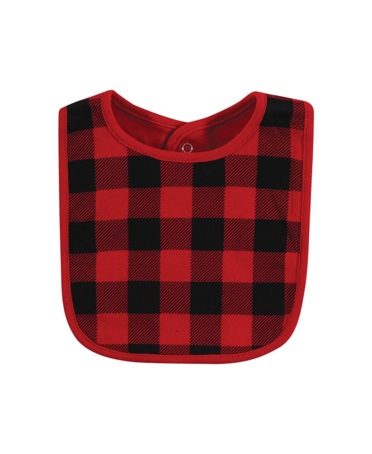 Hudson Baby Infant Boy Cotton Bibs, One Size - Buffalo plaid bear
