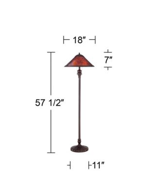 Capistrano Rustic Mission Floor Lamp Standing 57 1/2" Tall Bronze Metal Natural Mica Cone Shade for Living Room Bedroom Office House Home