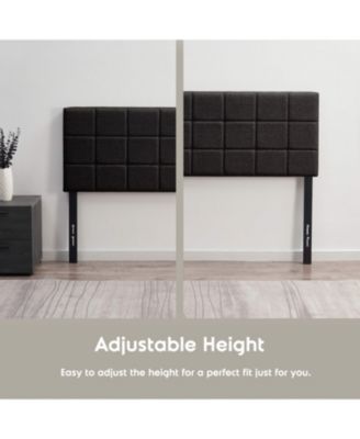 Queen Heavy Duty Adjustable SquareTufted Fabric Headboard