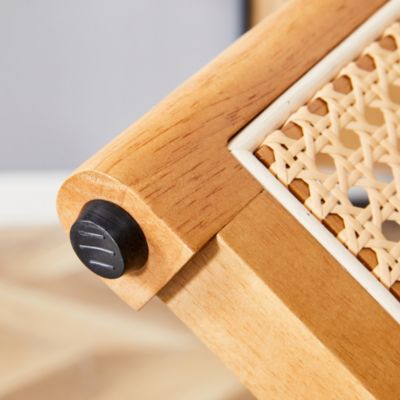 Retro Chinese Solid Wood Round Imitation Rattan Table Desk