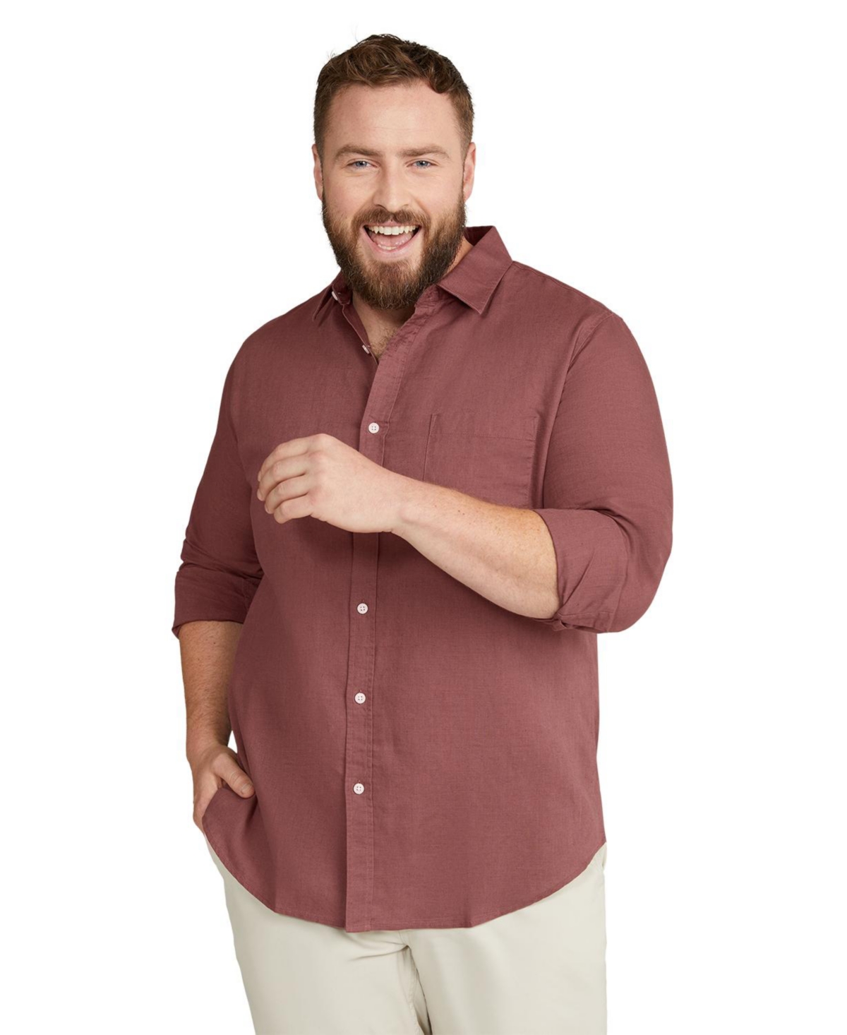 Big & Tall Anders Linen Shirt - Fern