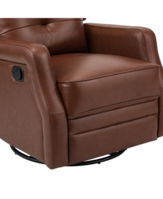  Beatriz 28.74" Wide Genuine Leather Swivel Rocker Recliner