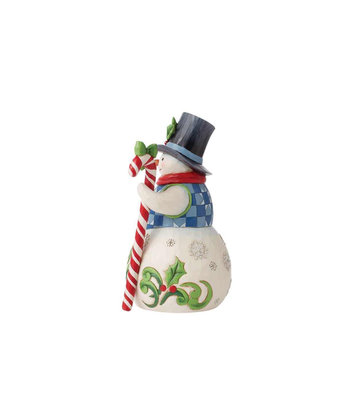 Jim Shore Snowman With Candy Cane Figurine In Multi