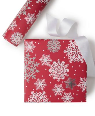 Holiday Lane Red & White Snowflake Wrapping Paper, Exclusively at Macy’s