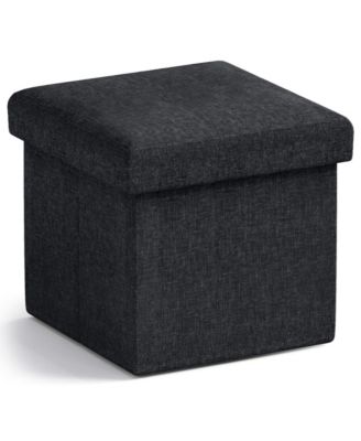 Collapsible Small Footrest Square Storage Ottoman - 12 Inch