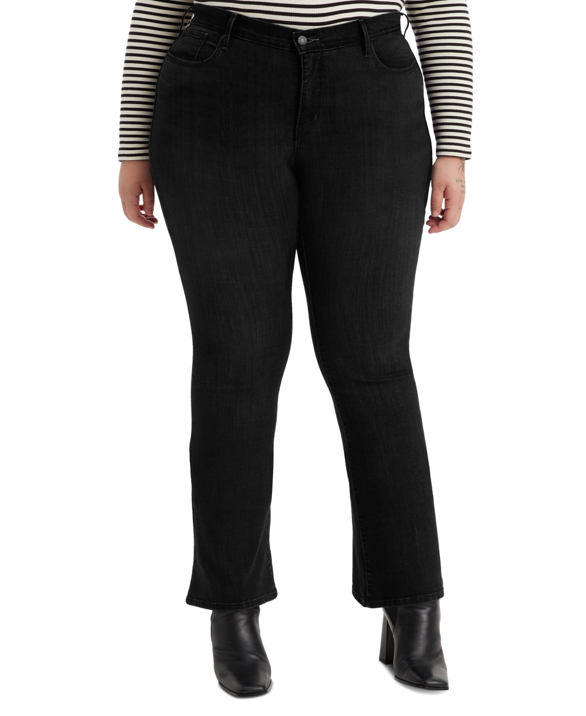 Levi's Plus Size 315 Shaping Mid-rise Bootcut Jeans In Soft Black