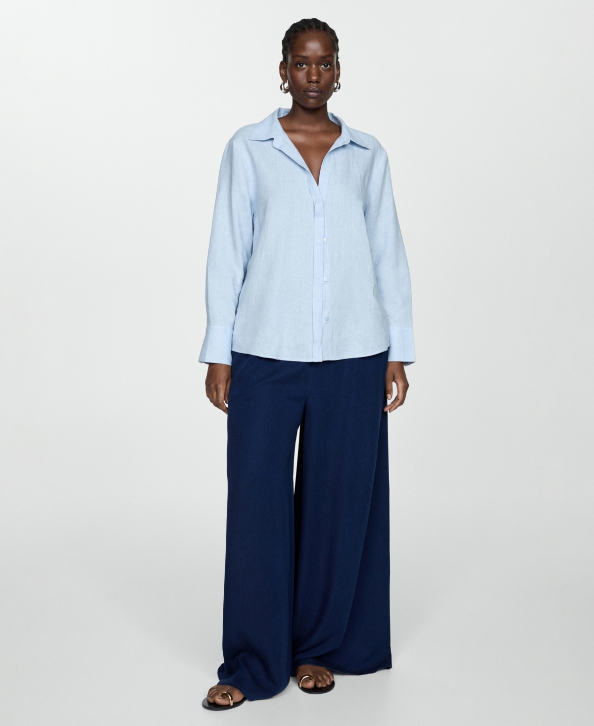 Mango Women's Elastic Waistband Lyocell Pants