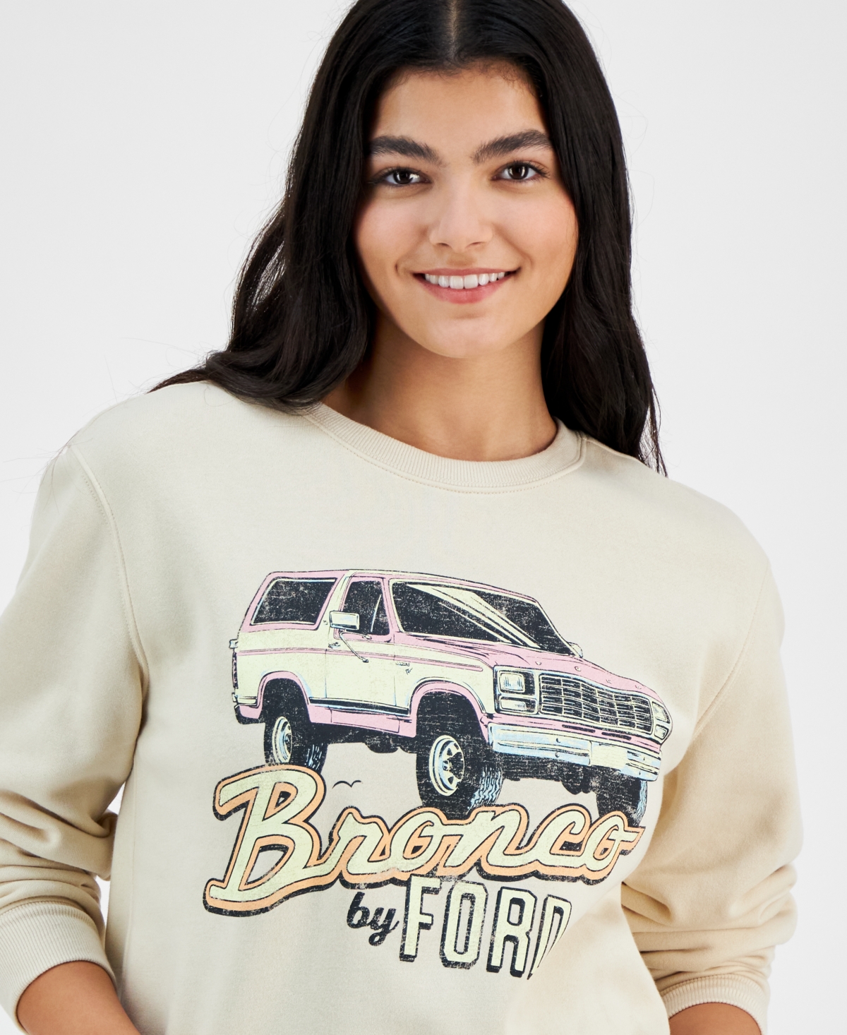 Love Tribe Juniors' Bronco Graphic Crewneck Sweatshirt