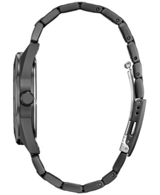 Eco-Drive Men's Weekender Gray-Tone Stainless Steel Bracelet Watch 41mm 