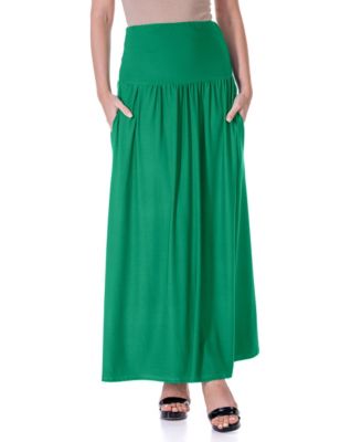 Women's Foldover with Pockets Maxi Skirt
