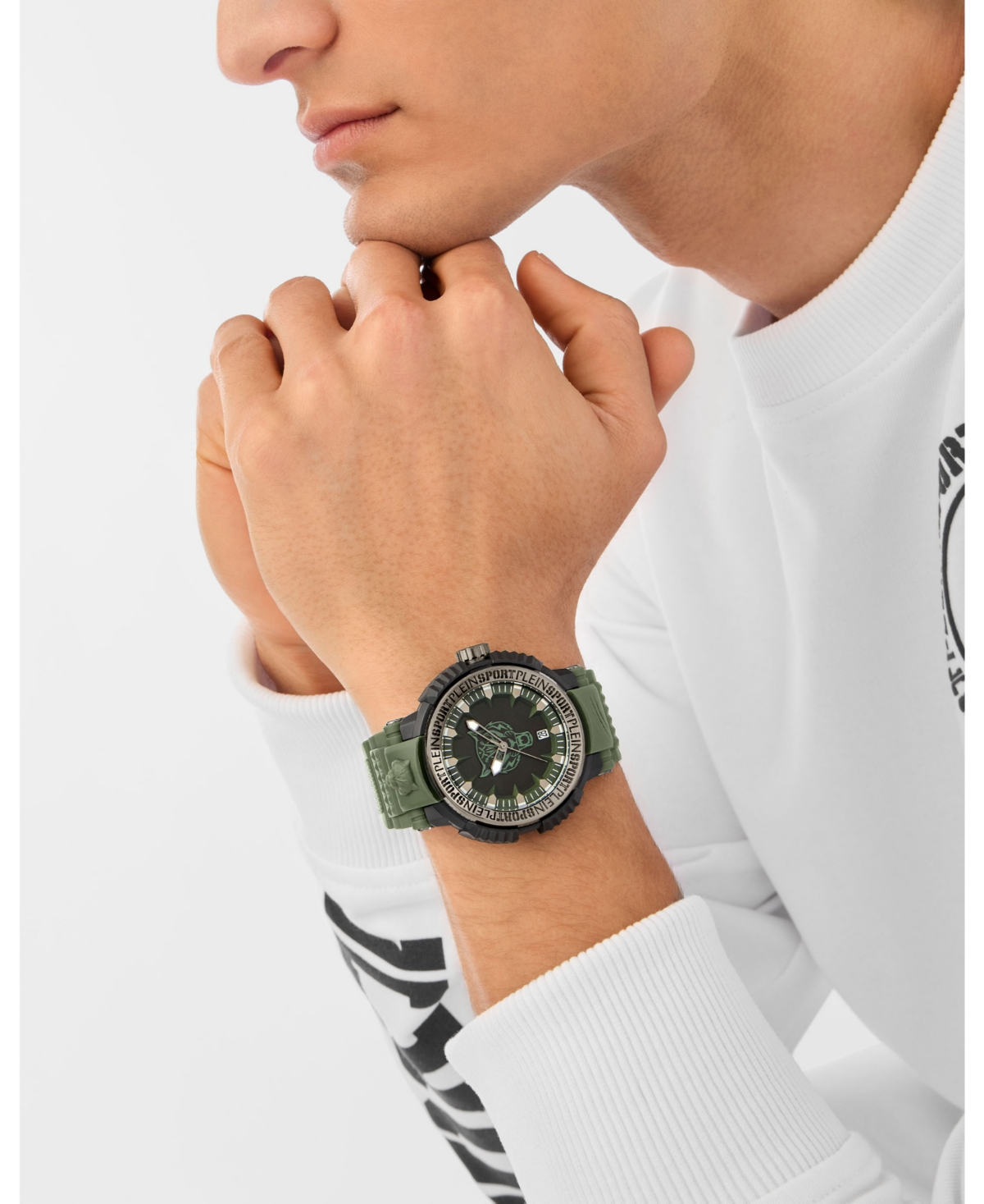 Plein Sport Men's Tiger Power 3 Hand Date QuartzSilicone Strap 45mm - Green
