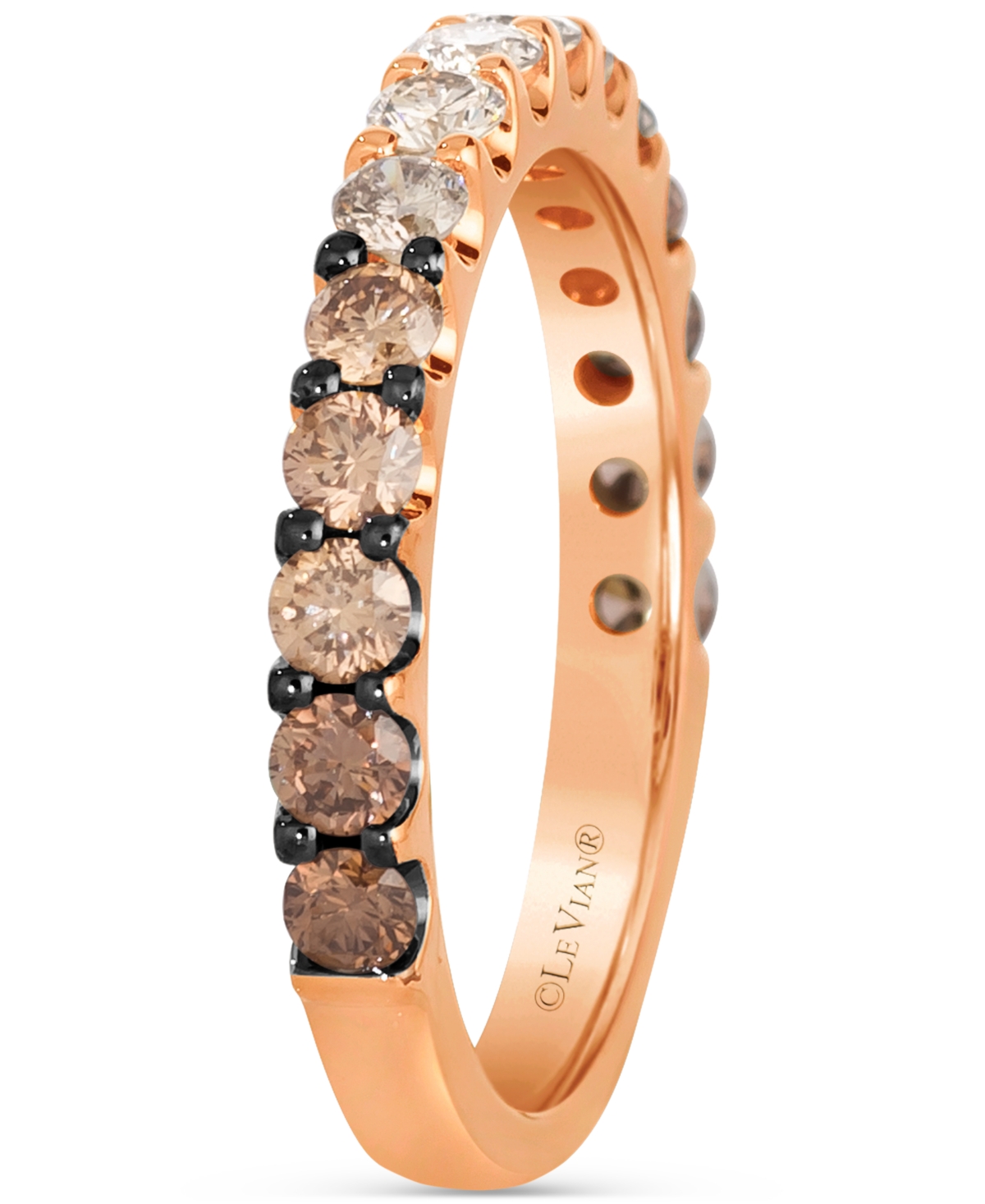 Le Vian Chocolate Ombre Diamond Band (1 Ct. T.w.) In 14k Rose Gold Or 14k Yellow Gold In Yellow Gold