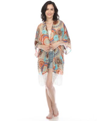 Women's Sheer Fringe Kimono