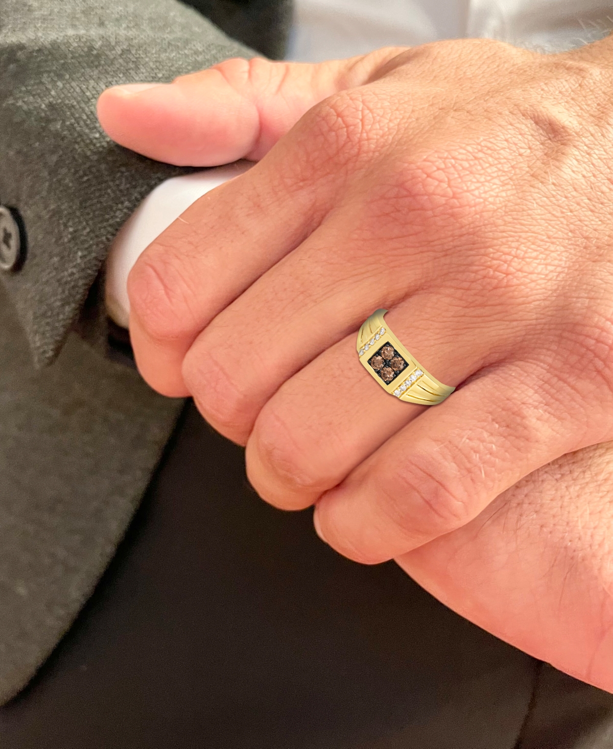 Mens le vian chocolate diamond rings clearance