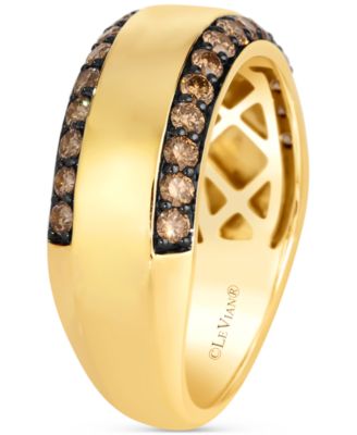 Chocolatier&reg; Men's Chocolate Diamond Two Row Band (1 ct. t.w) in 14k Gold