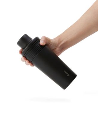 18 oz Stainless Steel Cocktail Shaker, Multi-Use Stainless Steel Topper with 1.5 oz  shot Cap and Strainer