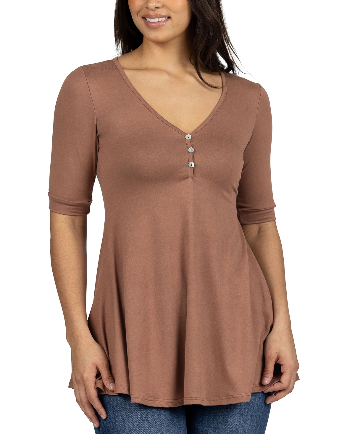 24SEVEN COMFORT APPAREL SHORT SLEEVE TUNIC TOP 