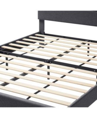 Horizontal Channel Upholstered Platform Bed - King - Navy