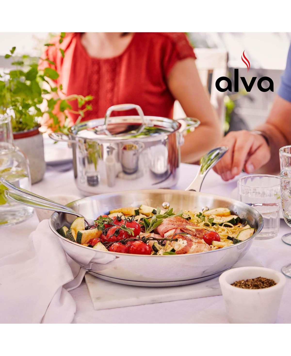 Alva Chef Stainless Steel Frying Pan Skillet 8