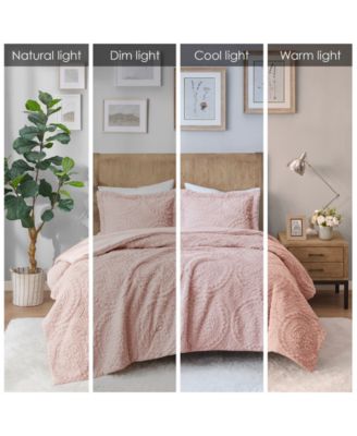 Arya Embroidered Medallion Faux Fur 3-Pc. Comforter Set, King/California King