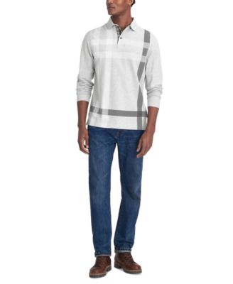 Men's Blaine Tailored-Fit Tartan Long-Sleeve Polo Shirt