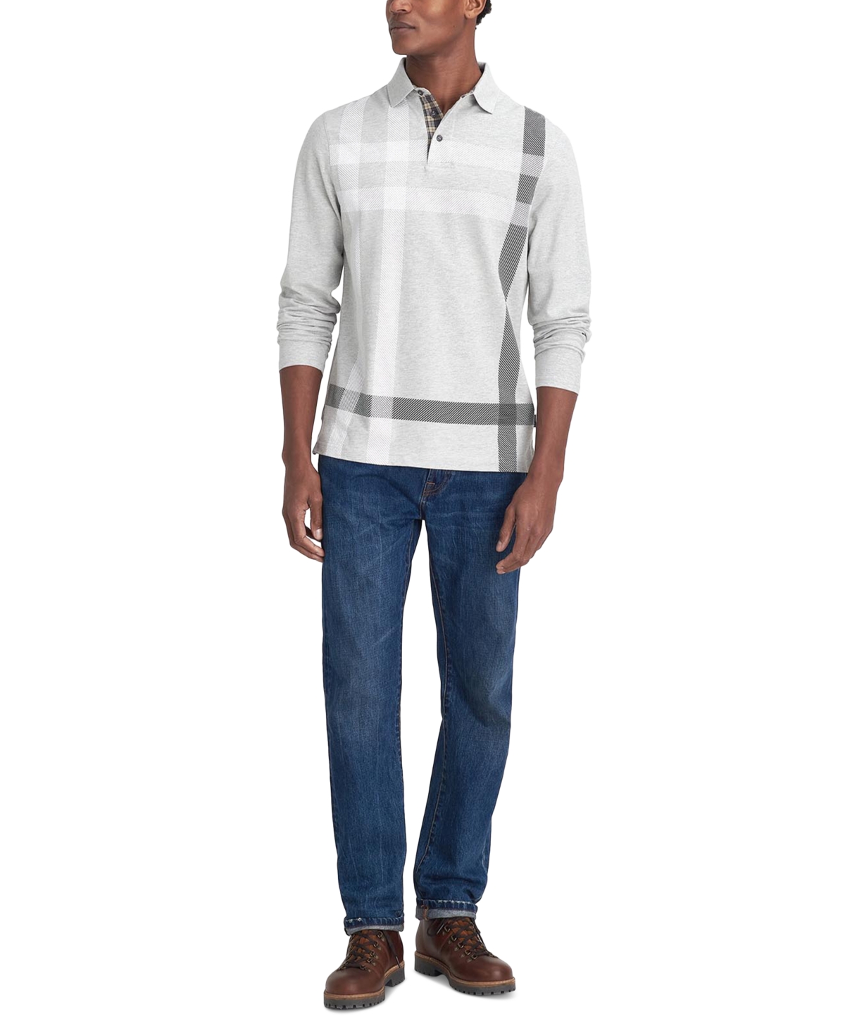 Barbour Men's Blaine Tailored-Fit Tartan Long-Sleeve Polo Shirt