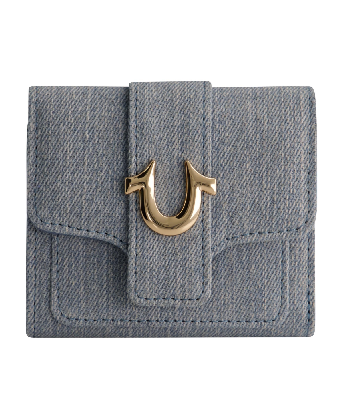Denim Small Horseshoe Wallet - Blue