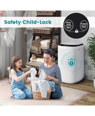 7.7 lbs Full Automatic Washing Machine 0.78 Cu.ft Compact Washer & Spinner Combo Blue