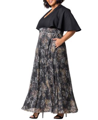 Plus Size Avisa Flowy A Line Evening Gown